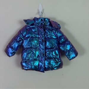 Urban Republic Toddler Baby Girl Iridescent Puffer Hooded Coat Jacket 24 Months